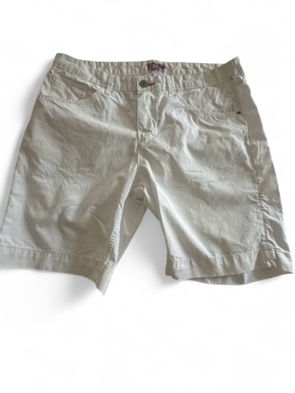 Psycho Bunny Men's Cream Flat Front Shorts
